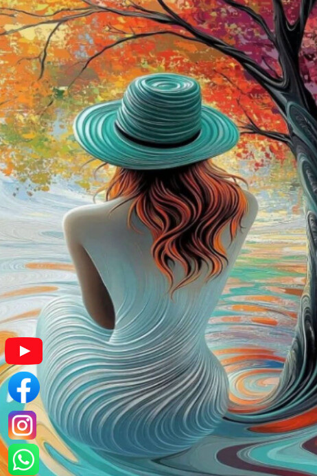 Aqua Abstract Lady Poster Template | PosterMyWall