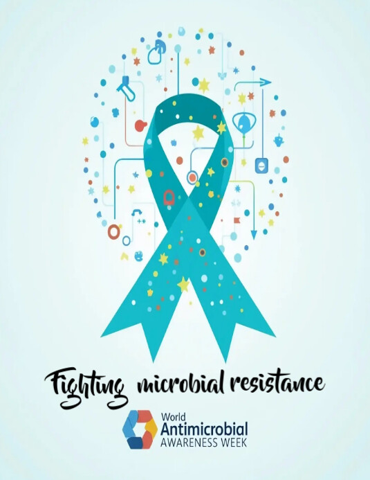 Plantilla de Aqua Abstract World Antimicrobial Awareness Week Fighting ...
