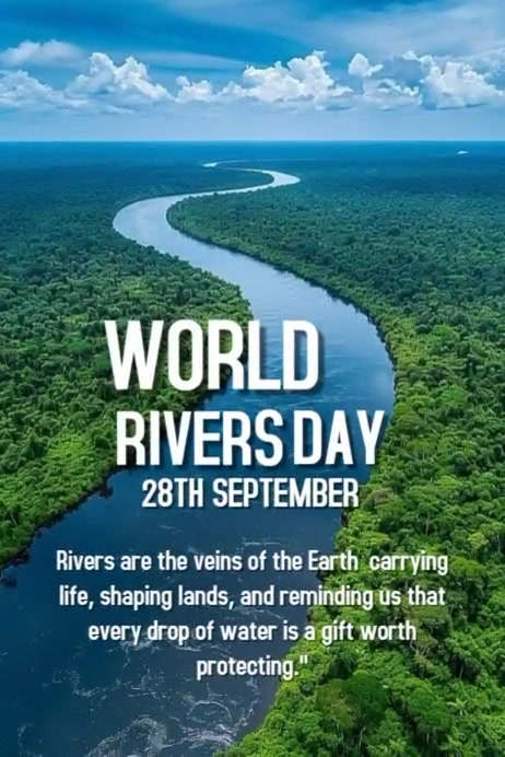 Plantilla de Aqua Abstract World Rivers Day Poster | PosterMyWall