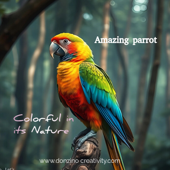 Aqua Amazing Parrot Instagram Post Template | PosterMyWall