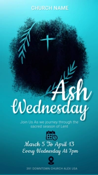 Aqua Ash Wednesday Instagram Story template