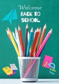 Aqua Back To School  Animada A6 template