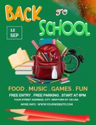 Aqua  Back To School Event Video Flyer (us Letter) template
