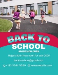 Aqua Back To School  Flyer (us Letter) Volante (Carta US) template