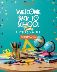 Aqua  Back To School Sale Instagram Portrait template