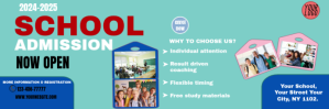 Turquoise Aqua Berbasis Daftar School Admission  Tajuk Twitter Banner Template