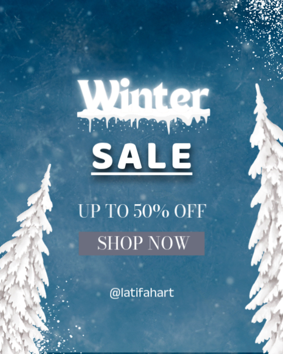 Plantilla de Aqua Blue White Winter Instagram Portrait | PosterMyWall