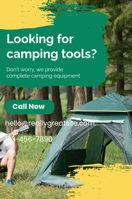 Aqua Camping Template Pinterest Graphic