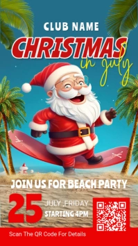 Aqua Christmas In July  Instagram Story template
