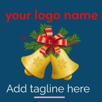 Aqua  Christmas Jingle Bel L Logo template