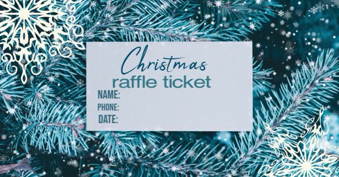 Aqua Christmas Raffle Ticket Facebook Event Cover Template | PosterMyWall