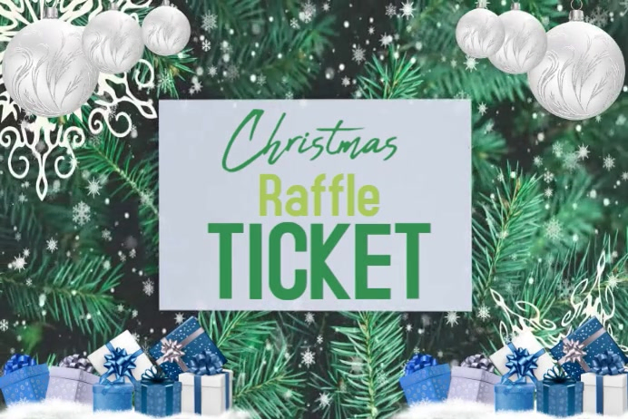 Print Labels For Raffle Modèle Aqua Christmas raffle ticket Label | PosterMyWall