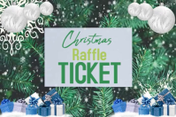 Aqua  Christmas raffle ticket Label Etykieta template