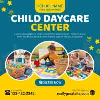 Aqua Collage Child Daycare Instagram Post template
