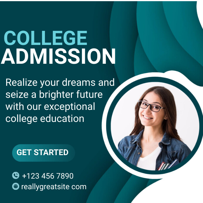 College Program Post Aqua Collage College Instagram Post Template | PosterMyWall