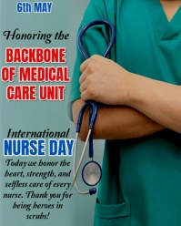 Aqua Collage International Nurse Day  Instagram Portrait template