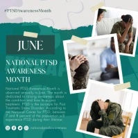 Aqua Collage National Ptsd Awareness Month Instagram Post Instagram-opslag template