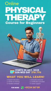 Aqua Collage Online Physical Therapy Class Instagram Story template
