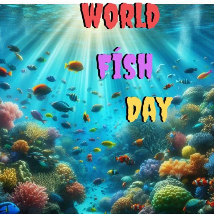 Plantilla de Aqua Collage World Vfish Instagram Post | PosterMyWall