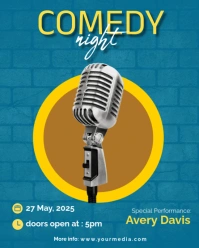 Aqua Comedy Night Instagram Portrait template