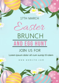 Aqua  Easter Brunch A4 template