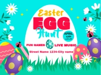 Aqua Easter Egg Hunt Festival Flyer Poster Yard Sign template