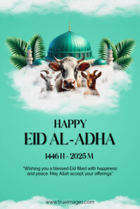 Aqua Eid Al-adha Poster template