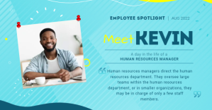 Blue Employee Spotlight Изображение, которым поделились на Facebook Template