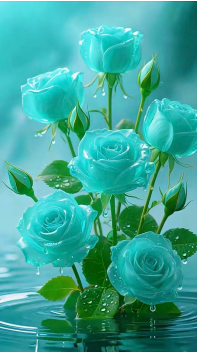 Turquoise Blue Roses Images Aqua Floral Ethereal Turquoise Roses In Water Instagram Story Template ...
