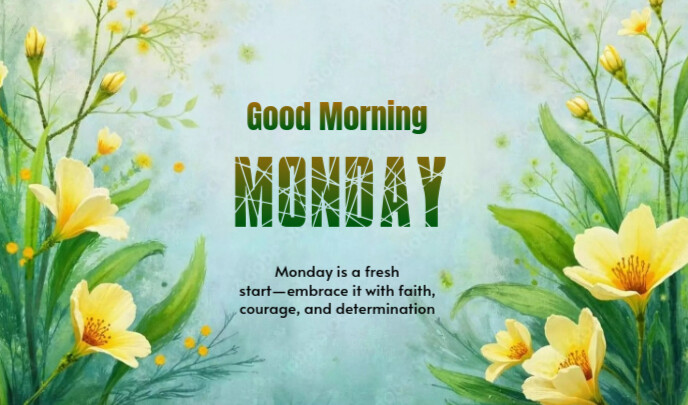 Copy of Aqua Floral Monday Tag | PosterMyWall