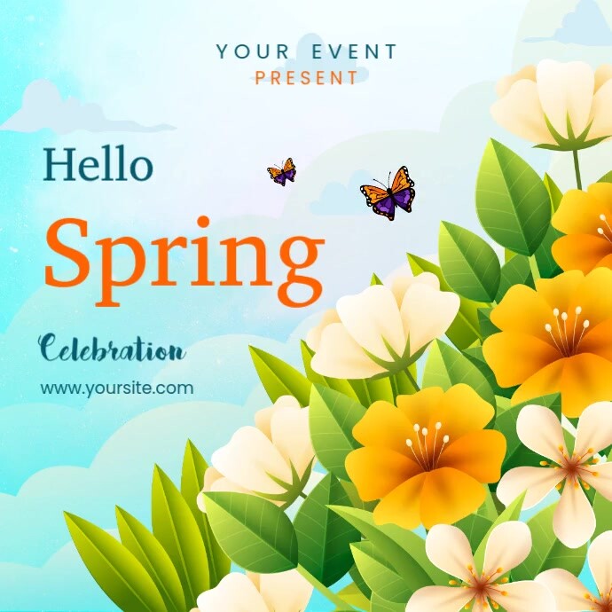 Copy of Aqua Floral Spring Flyer Instagram Post | PosterMyWall