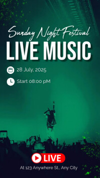 Aqua Futuristic Live Music Instagram Story template