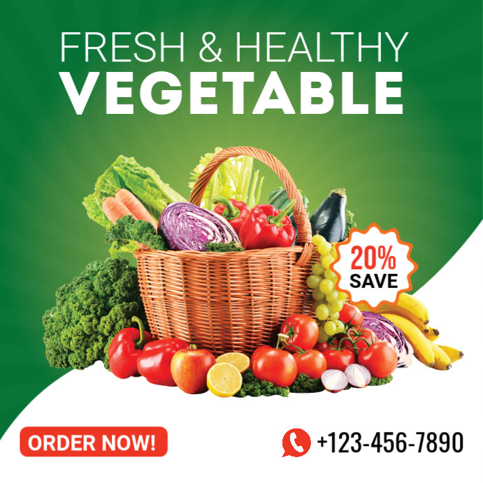 Aqua Futuristic Organics Vegetable Flyers Ins Template PosterMyWall