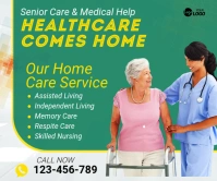 Aqua Futuristic  Senior Care Service Large Rectangle template