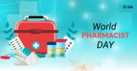 Aqua Futuristic World Pharmacist Day Facebook template