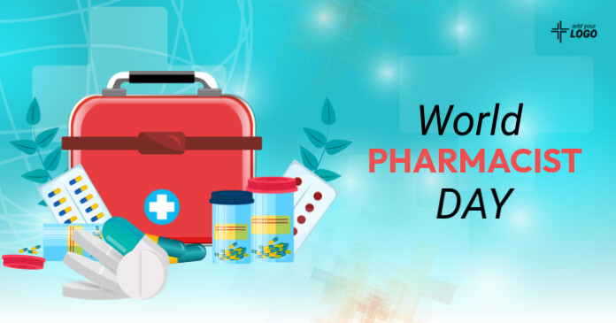Aqua Futuristic World Pharmacist Day Facebook template