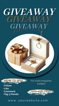 Aqua Giveaway Template  Digital Display (9:16 Affichage numérique (9:16)