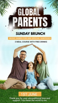Aqua  Global Parents Day Instagram Story template