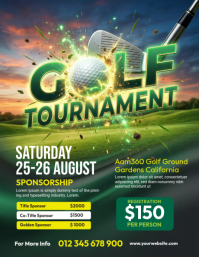 Aqua Golf Tournament Flyer (us Letter) template