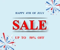 Aqua Gradient 4th Of July Sale Banners Medium template