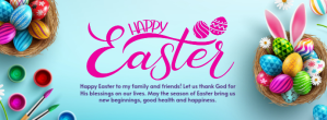 Turquoise Aqua Gradient Easter Greeting Card  Facebook Cover Photo Facebook-coverfoto Template
