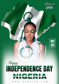 Aqua Gradient Happy Independence Day Nigeria  A4 template