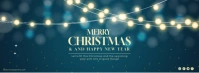 Aqua Gradient Merry Christmas Facebook Cover Photo template