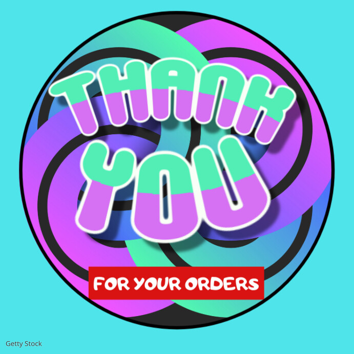 Aqua Gradient Thank You For Your Orders Instagram Post Template ...