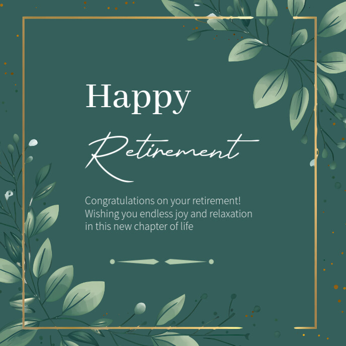 Aqua  Grey Professional Happy Retirement Tabloid Album Cover Capa de álbum template
