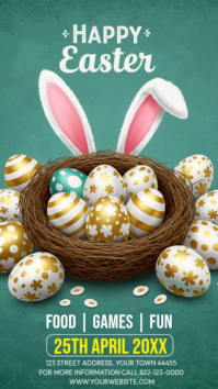 Aqua Happy Easter Brunch Instagram Story template