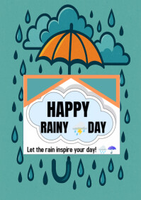 Red Rainy Day Sale Flyers Template | PosterMyWall