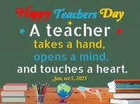 Aqua  Happy Teachers Day Flyer Yard Sign Rótulo de jardín template