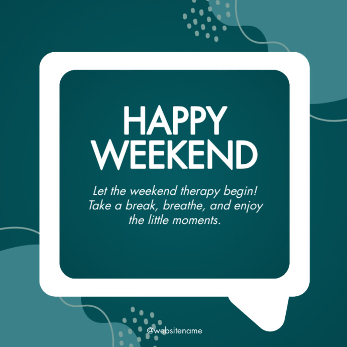 Blog Post Example About Weekend Aqua Happy Weekend Instagram Post Templat | PosterMyWall