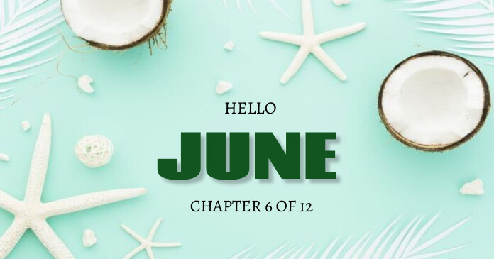 Aqua  Hello June Facebook Shared Image template